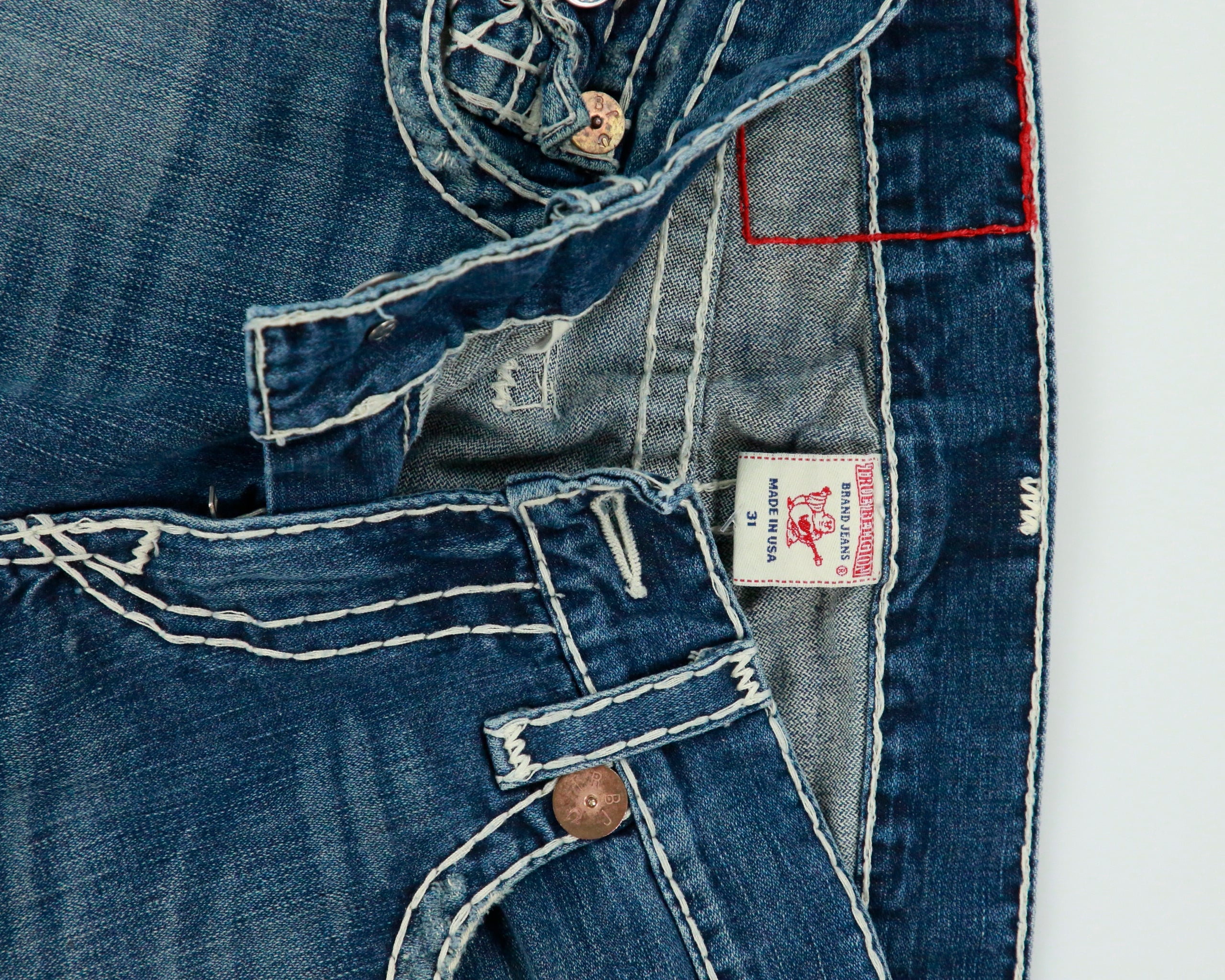 Vintage Y2k 2000s True Religion 'Billy' Distressed Jeans - W31 L30