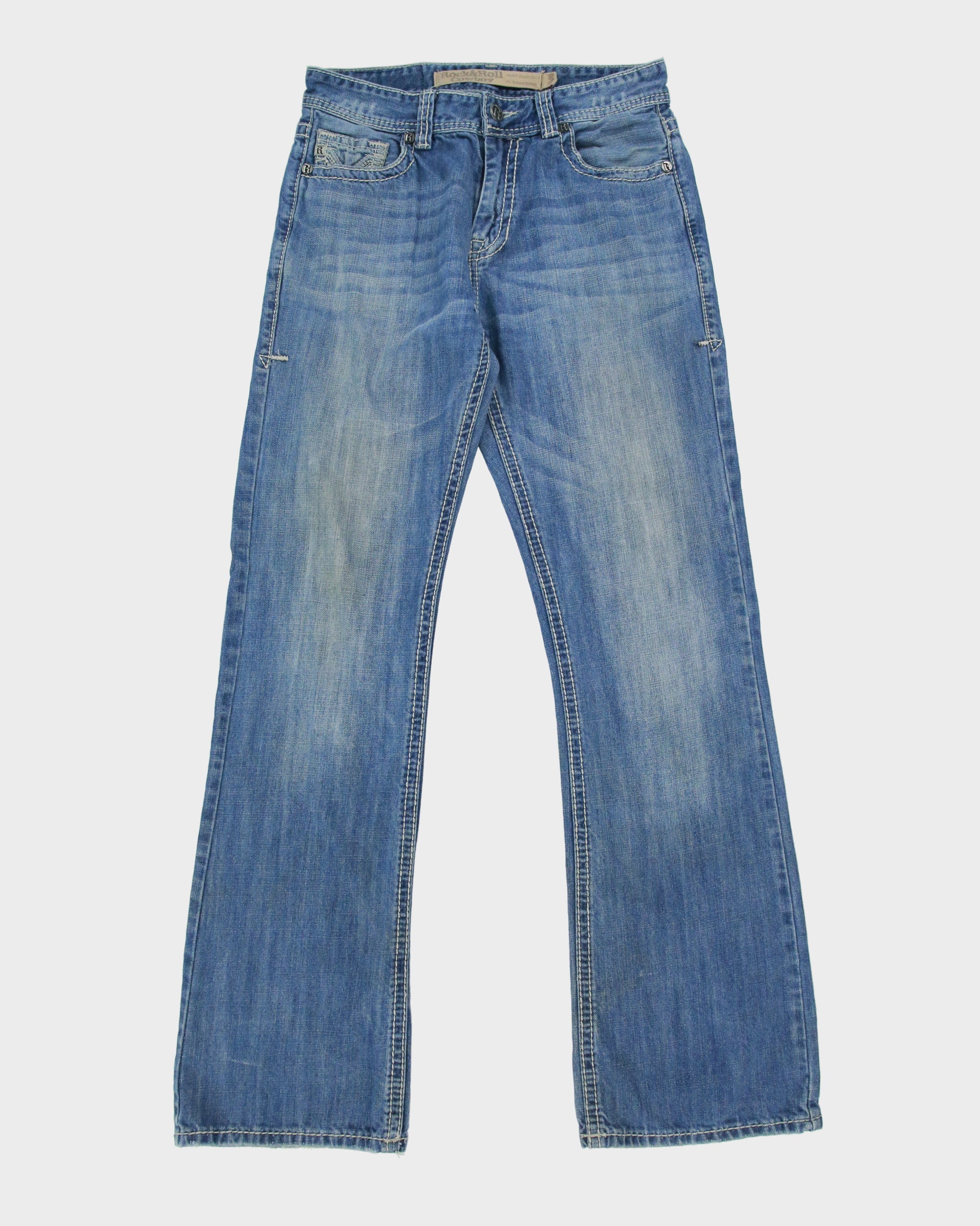 Vintage Y2K 00s Rock &amp; Roll Cowboy Relaxed Bootcut Jeans - W32 L34