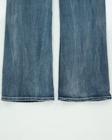 Vintage Y2K 2000s Platinum Plush Embroidered Skull &amp; Wings Rhinestone Relaxed Fit Jeans - W32 L31