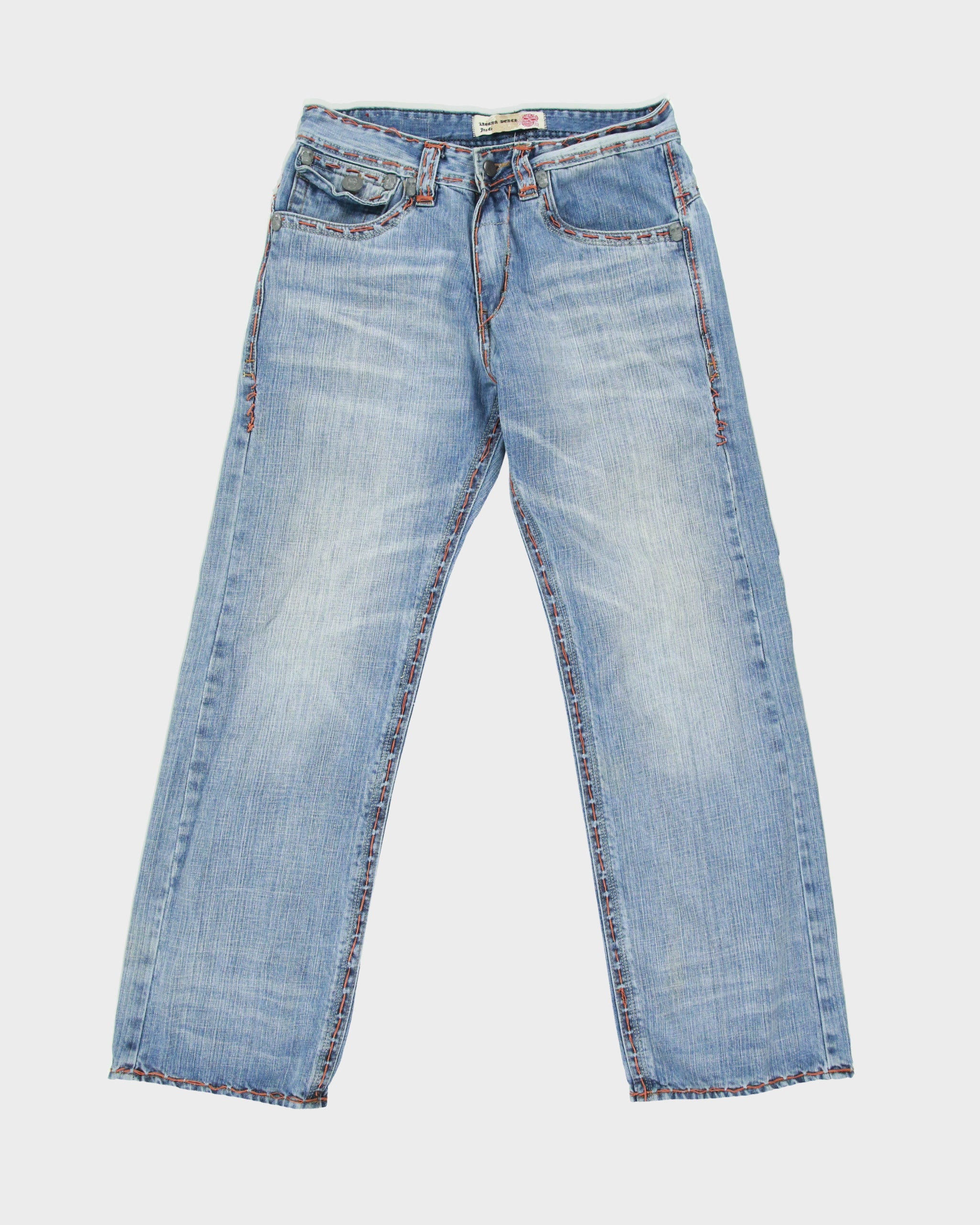 Vintage Y2K 00s Laguna Beach Embroidered Pocket Relaxed Wide Fit Jeans - W30 L29
