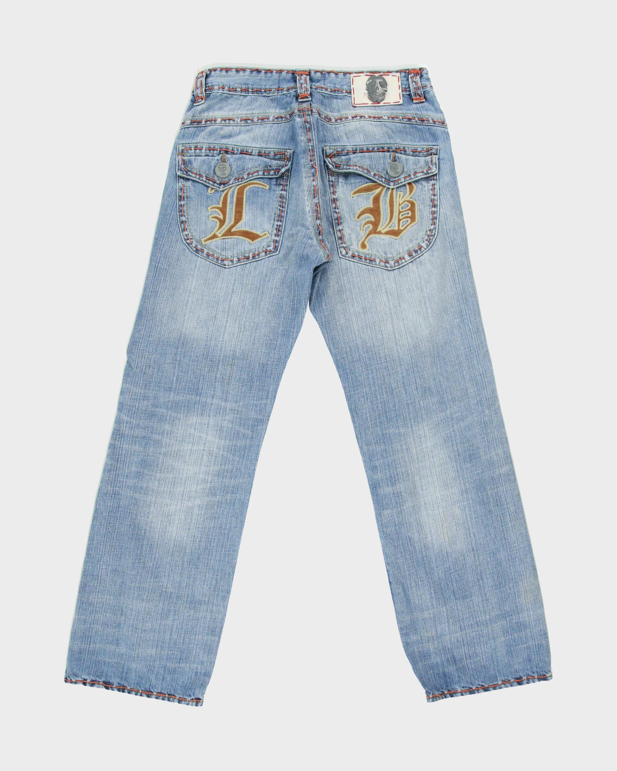 Vintage Y2K 00s Laguna Beach Embroidered Pocket Relaxed Wide Fit Jeans - W30 L29