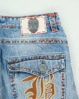 Vintage Y2K 00s Laguna Beach Embroidered Pocket Relaxed Wide Fit Jeans - W30 L29