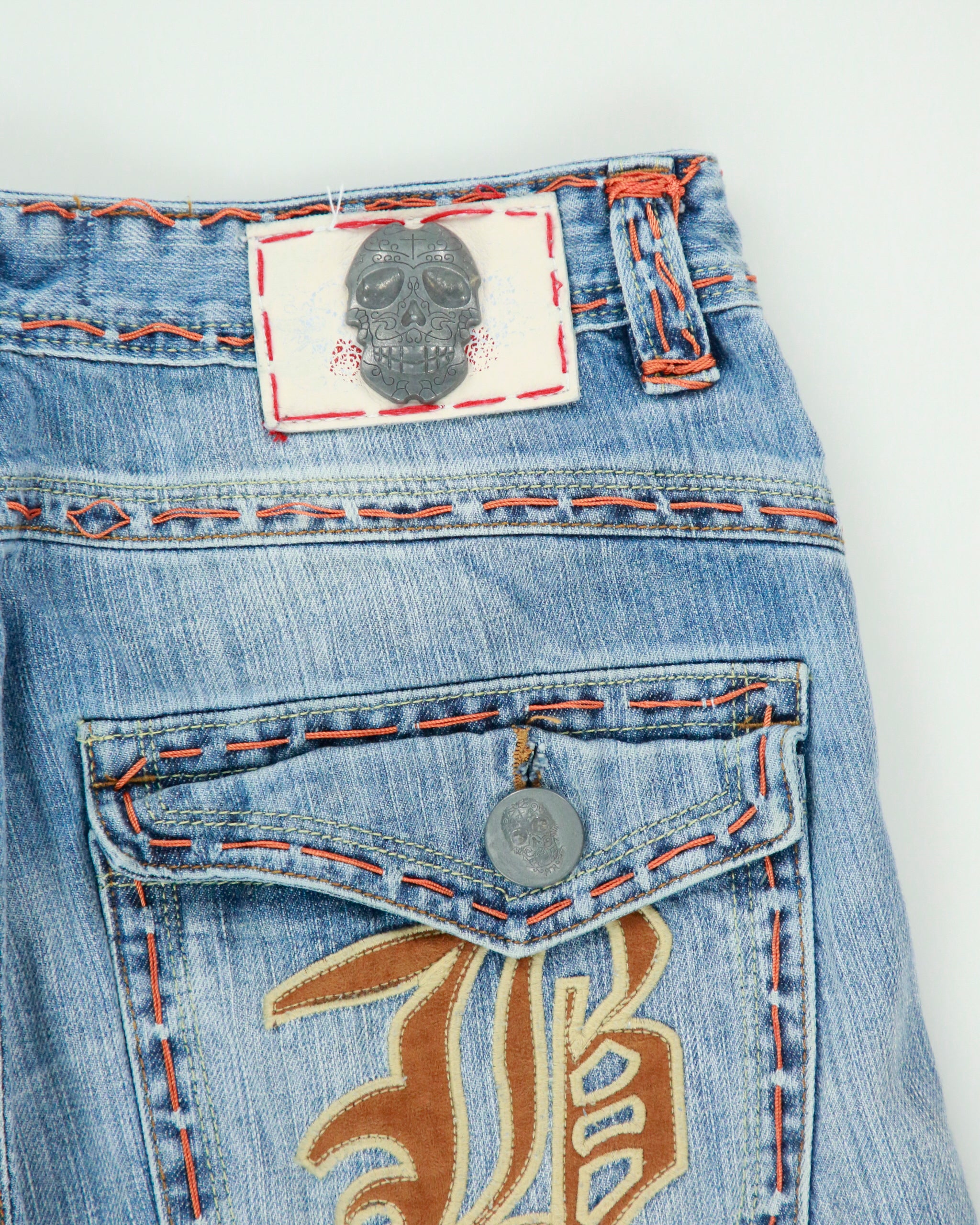 Vintage Y2K 00s Laguna Beach Embroidered Pocket Relaxed Wide Fit Jeans - W30 L29