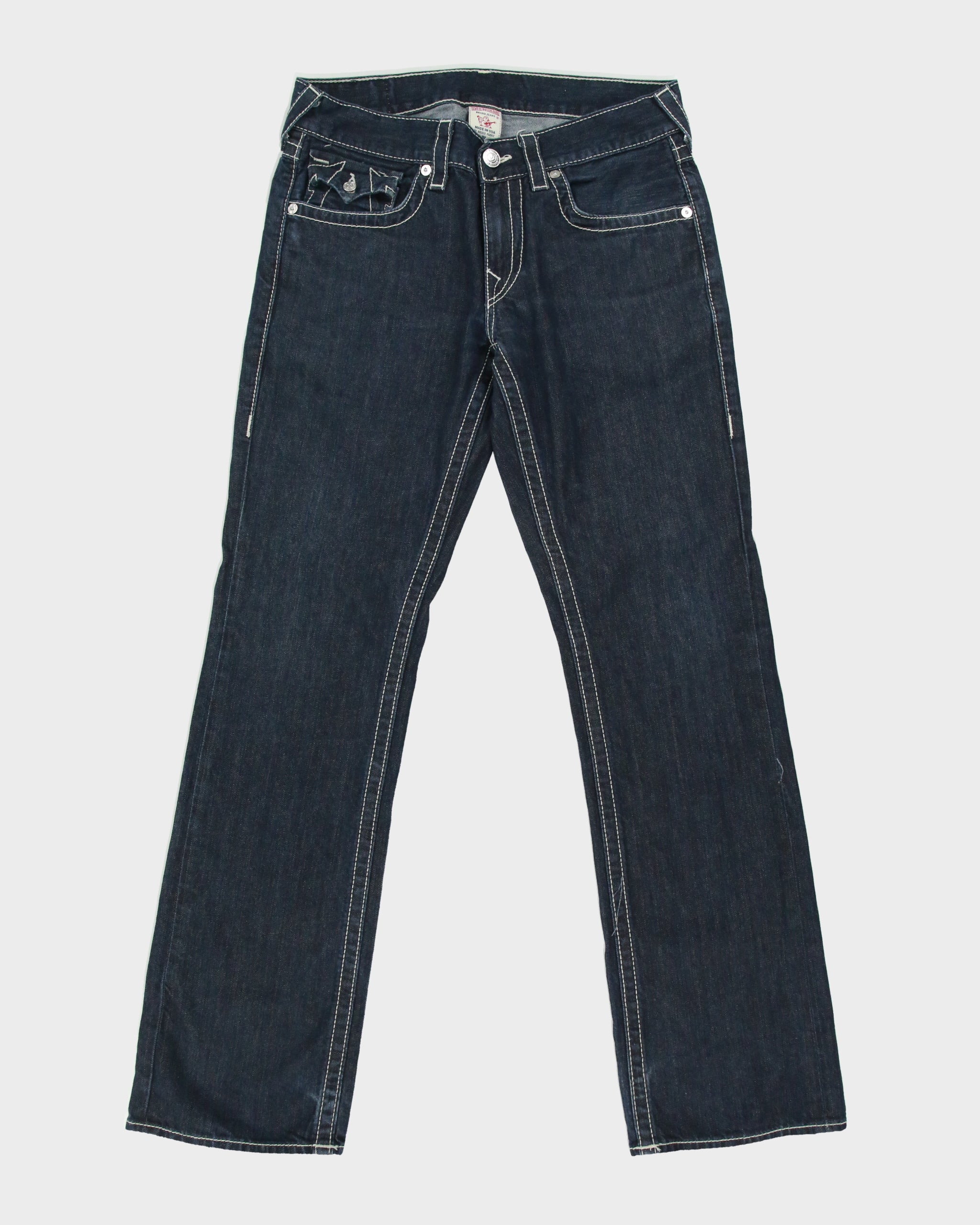 Vintage Y2k 00s True Religion 'Straight' Dark Wash Jeans - W32 L32