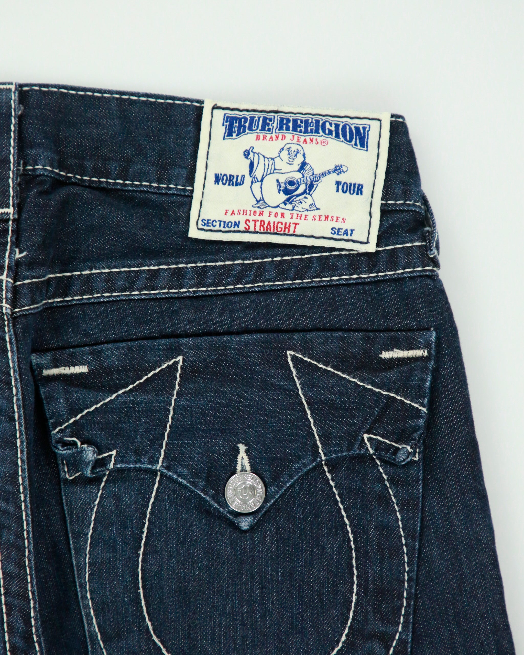 Vintage Y2k 00s True Religion 'Straight' Dark Wash Jeans - W32 L32