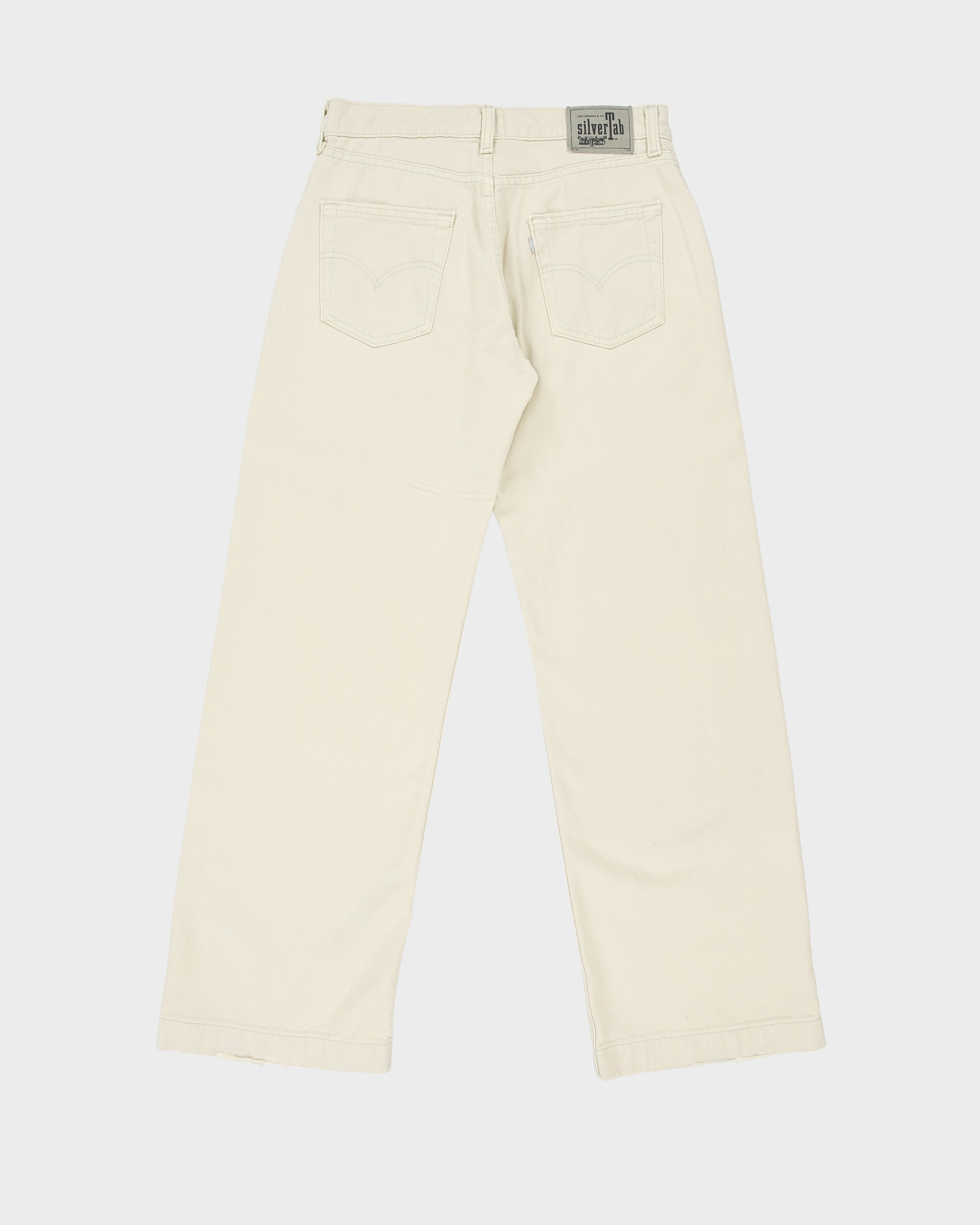 Vintage 2000 Y2K Levi's SilverTab Cream Made In America Mid Rise Baggy Fit Wide Leg Denim Jeans - W29 L30