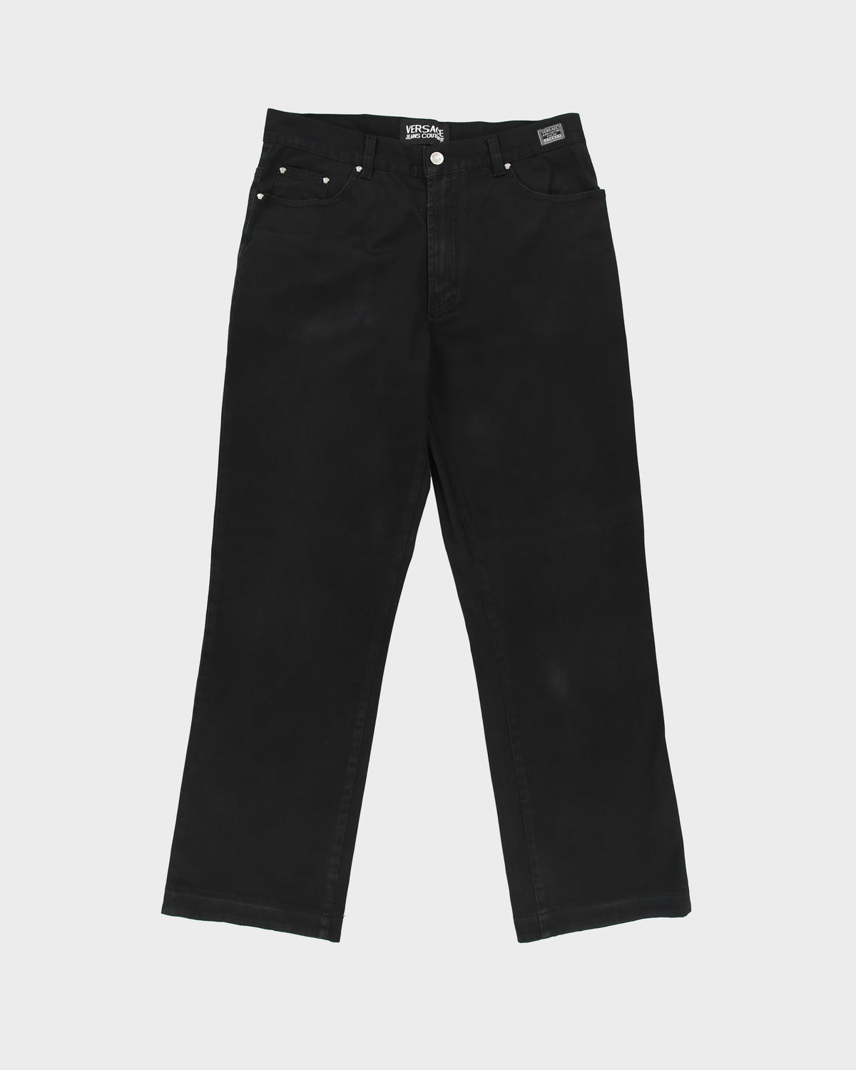 Vintage Y2K 00s Versace Jeans Couture Signature High Rise Relaxed Fit Straight Leg Canvas Denim Jeans - W29 L30