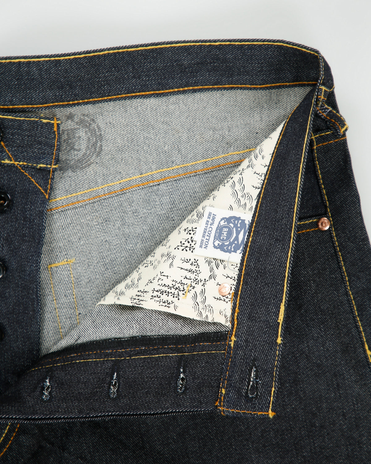 DS Vintage RMC Red Monkey Co. Martin Ksohoh Lot 1001 Japanese Raw Denim BDSM Embroidered High Rise Wide Leg Jeans - W38 L35