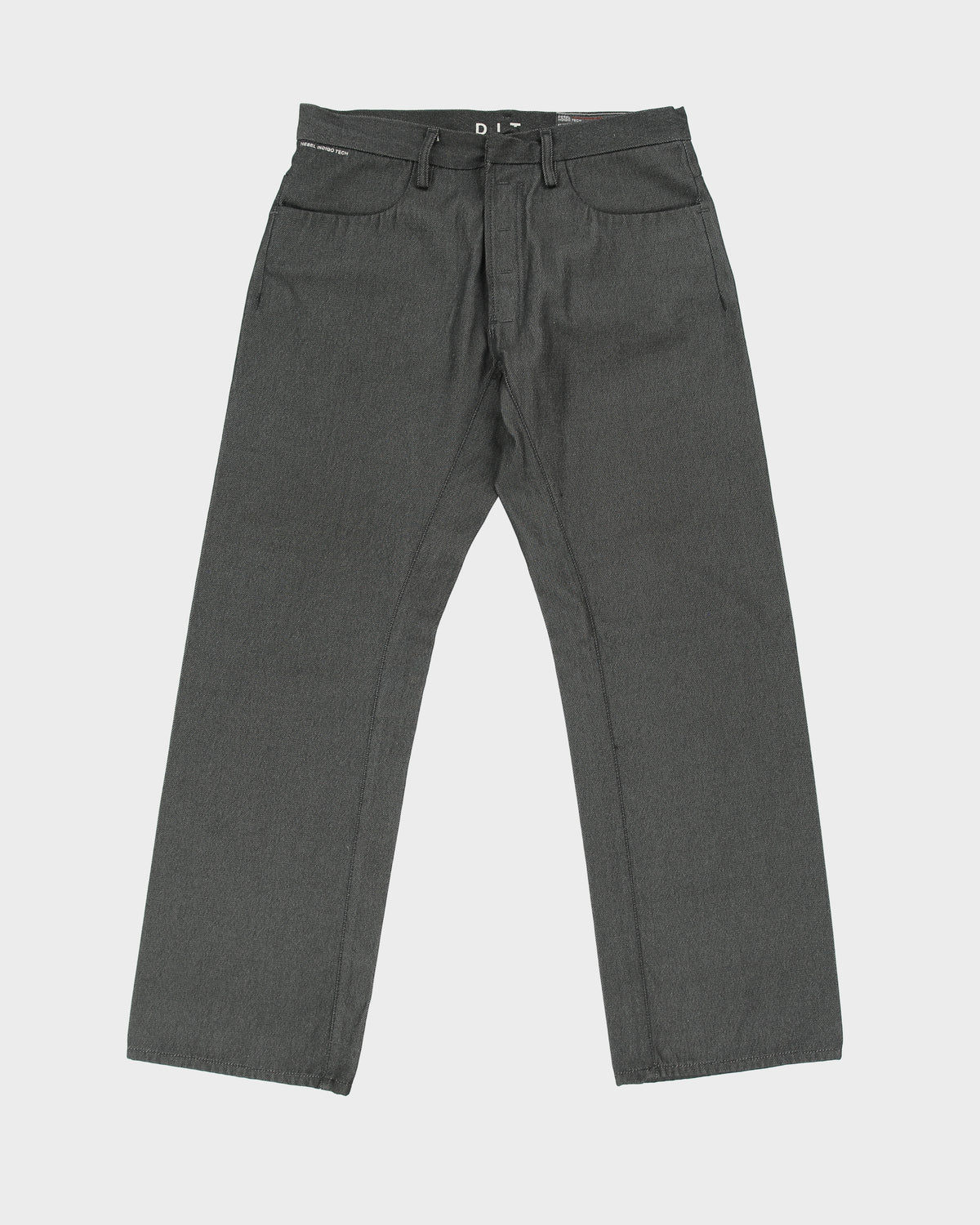 Vintage Y2K 00s Diesel Indigo Tech D.I.T Low Rise Raw Denim Wide Leg Jeans - W33 L32