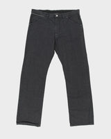 Vintage F/W 2009 Louis Vuitton By Marc Jacobs Damier Mid Rise Embroidered Quatrefoil Pocket Relaxed Fit Straight Leg Denim Jeans - W36 L32