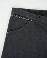Vintage F/W 2009 Louis Vuitton By Marc Jacobs Damier Mid Rise Embroidered Quatrefoil Pocket Relaxed Fit Straight Leg Denim Jeans - W36 L32