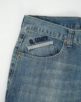Vintage Y2K 00s G-Unit Patch Embroidered Stone Wash Wide Leg Denim Jeans - W36 L29