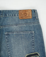 Vintage Y2K 00s G-Unit Patch Embroidered Stone Wash Wide Leg Denim Jeans - W36 L29