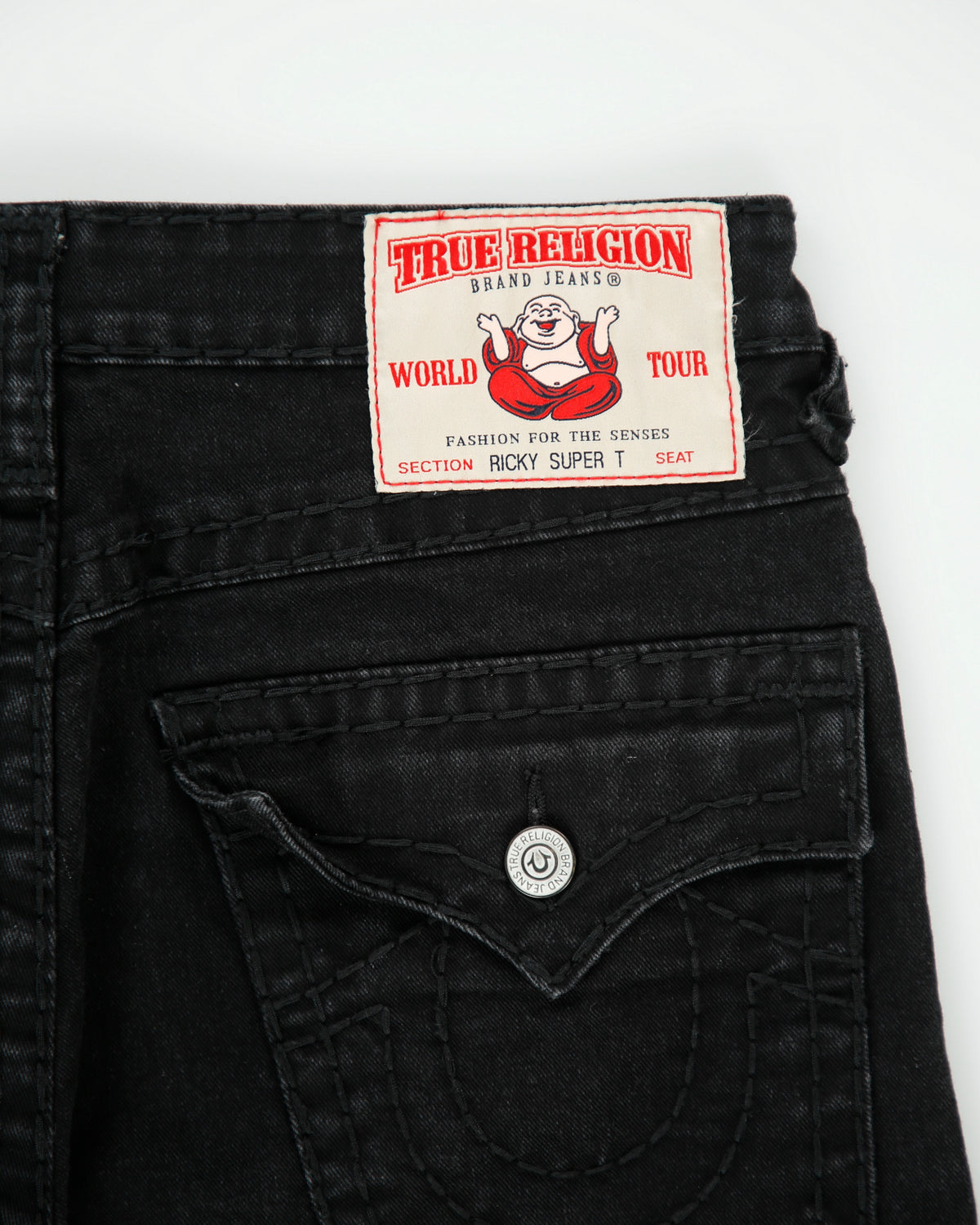 Vintage True Religion Mid Rise Ricky Super T Flap Pocket Relaxed Straight Leg Denim Jeans - W32 L31
