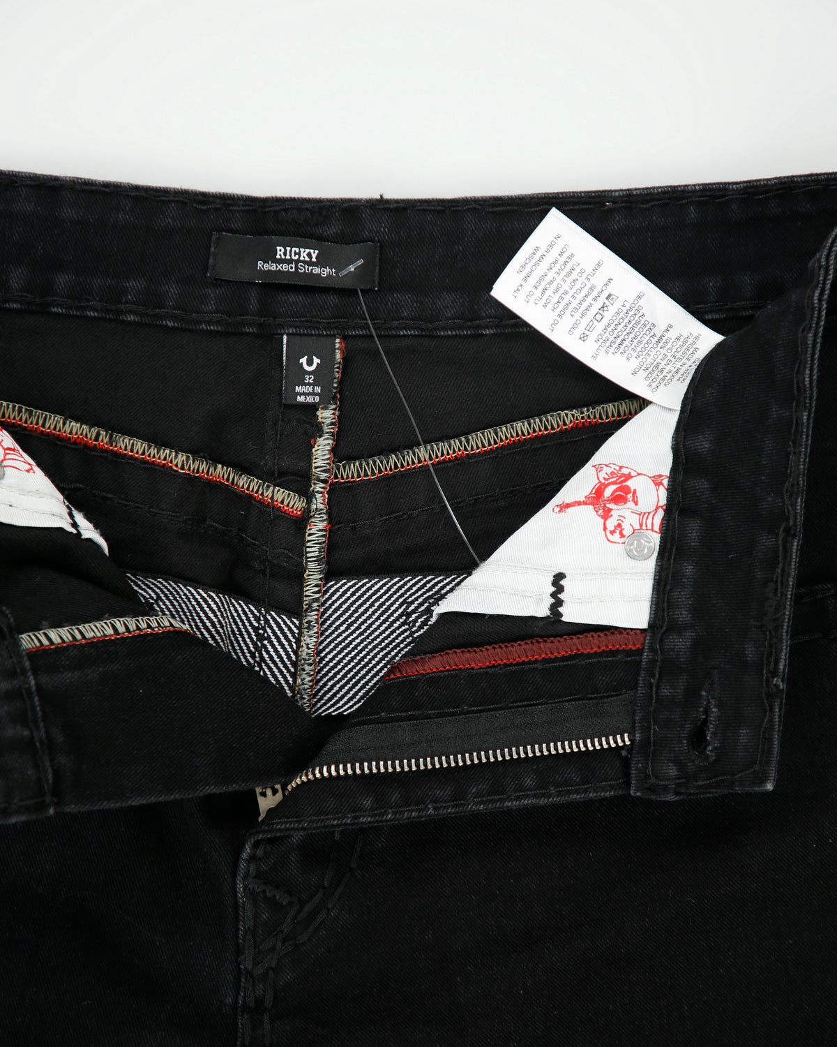 Vintage True Religion Mid Rise Ricky Super T Flap Pocket Relaxed Straight Leg Denim Jeans - W32 L31