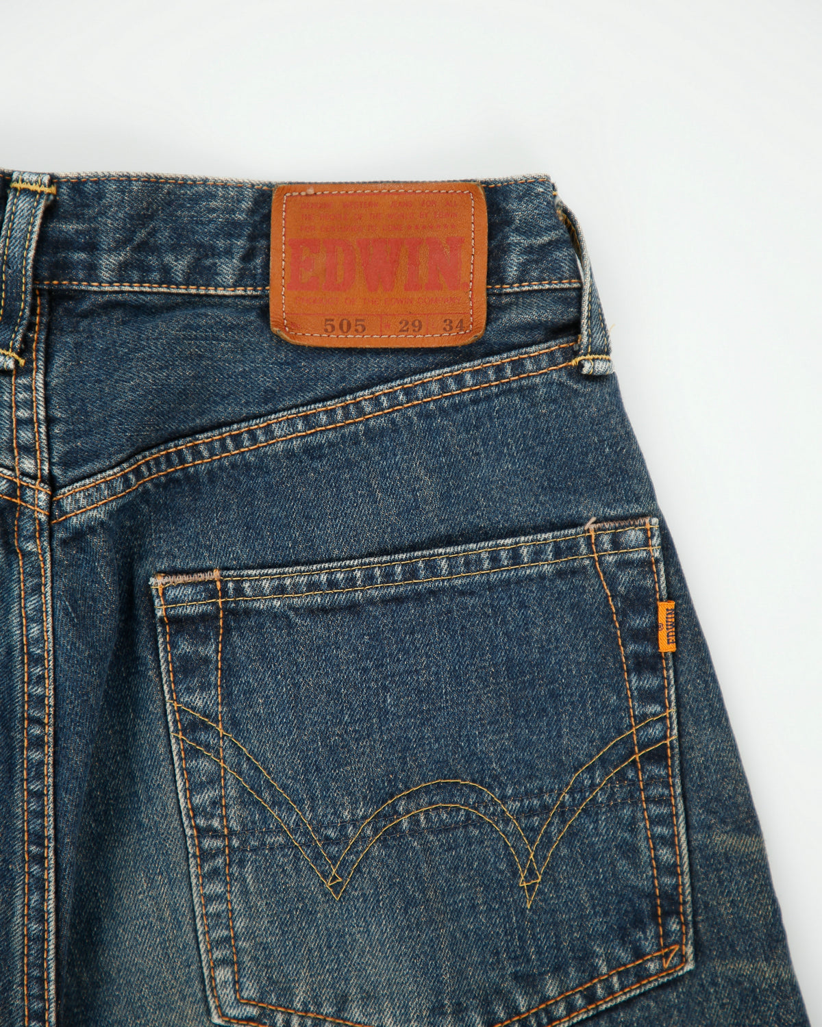 Vintage Edwin 1505 Distressed Japanese Selvedge Mud Wash Denim Straight Leg Jeans - W29 L32