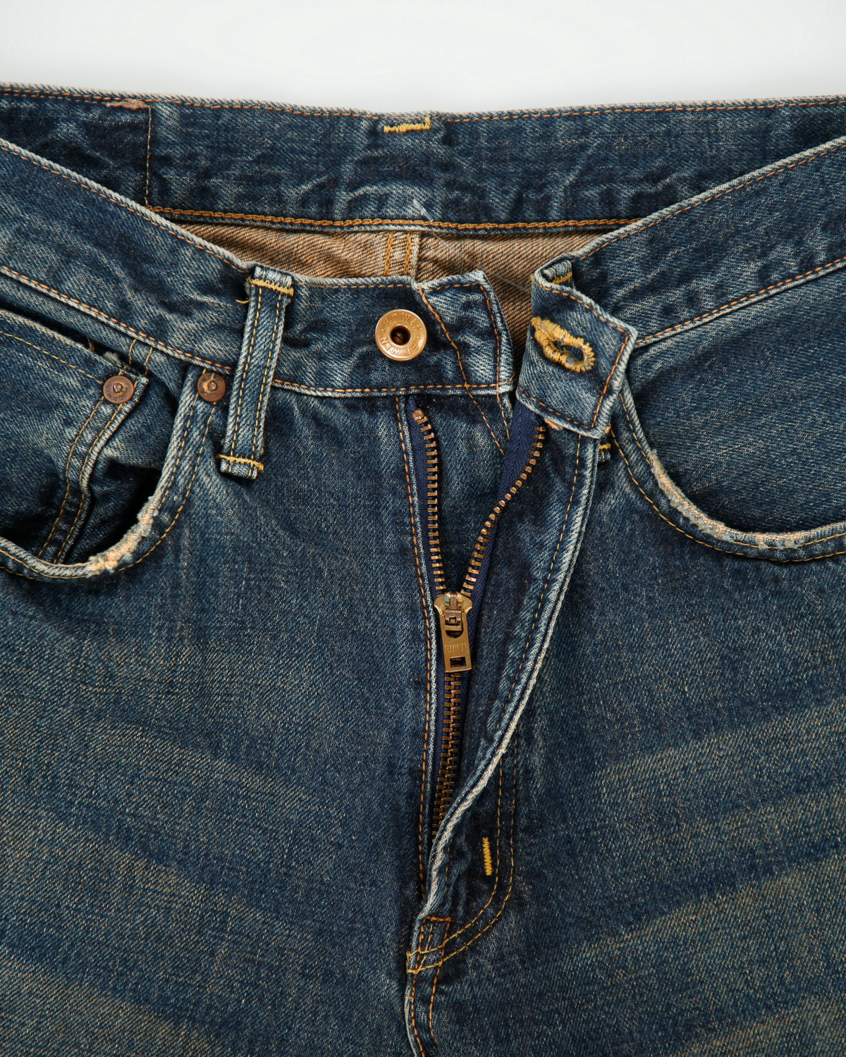 Vintage Edwin 1505 Distressed Japanese Selvedge Mud Wash Denim Straight Leg Jeans - W29 L32
