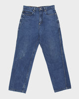 Vintage 1990s Phat Farm Med Wash Heavyweight High Rise Baggy Fit Wide Leg Denim Jeans - W32 L33