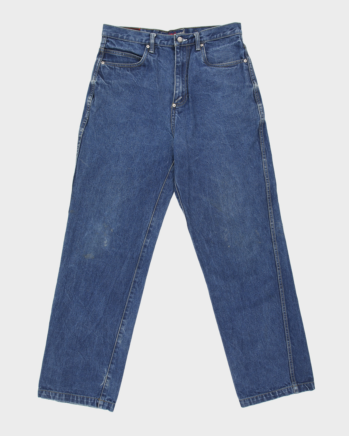 Vintage 1990s Phat Farm Med Wash Heavyweight High Rise Baggy Fit Wide Leg Denim Jeans - W32 L33