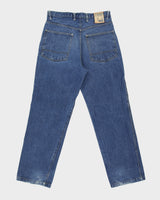 Vintage 1990s Phat Farm Med Wash Heavyweight High Rise Baggy Fit Wide Leg Denim Jeans - W32 L33