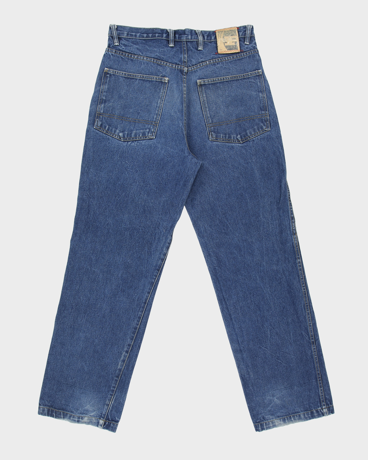 Vintage 1990s Phat Farm Med Wash Heavyweight High Rise Baggy Fit Wide Leg Denim Jeans - W32 L33