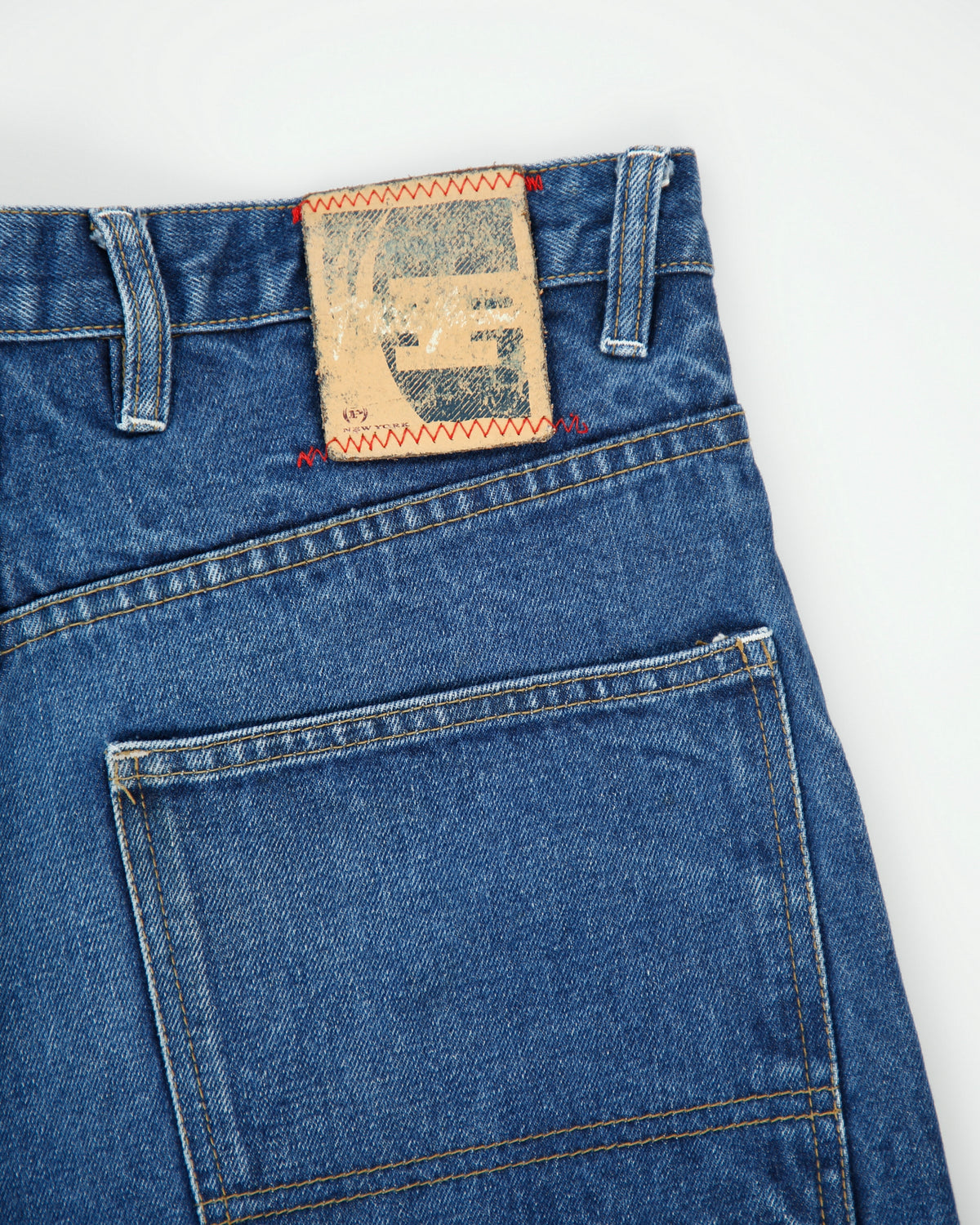 Vintage 1990s Phat Farm Med Wash Heavyweight High Rise Baggy Fit Wide Leg Denim Jeans - W32 L33