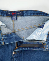 Vintage 1990s Phat Farm Med Wash Heavyweight High Rise Baggy Fit Wide Leg Denim Jeans - W32 L33