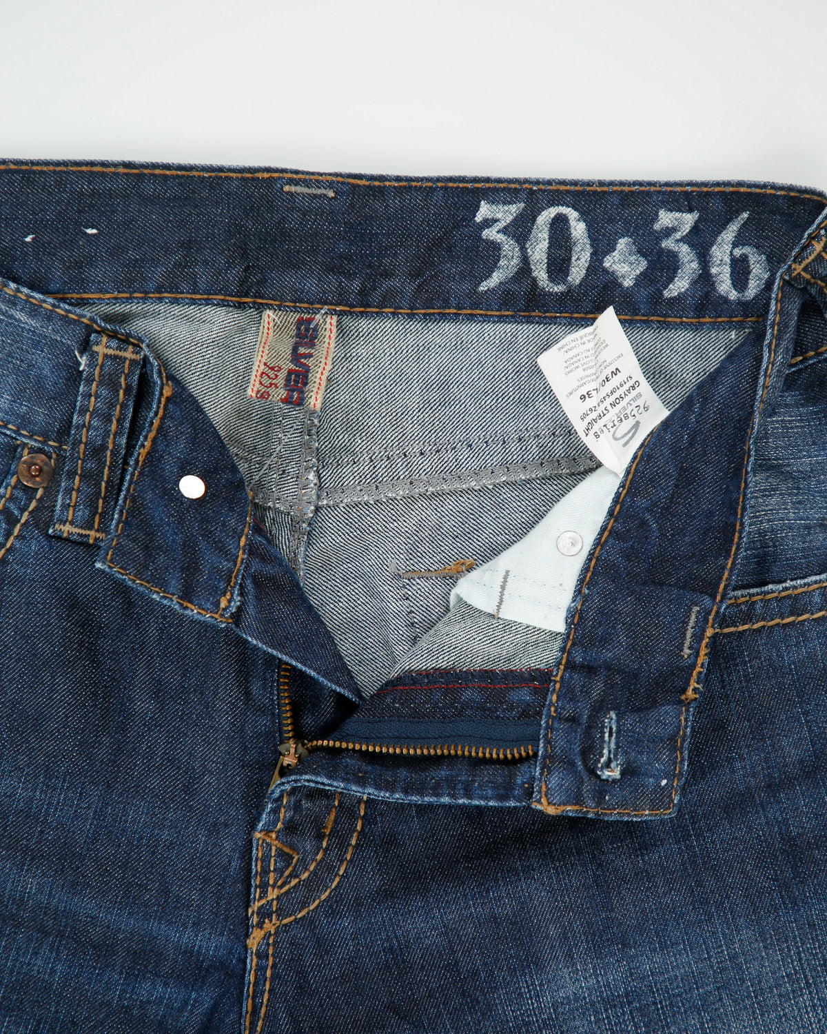 Vintage Y2K 00s Silver Jeans 925 Series Mid Rise Indigo Denim Grayson Straight Leg Jeans - W31 L32