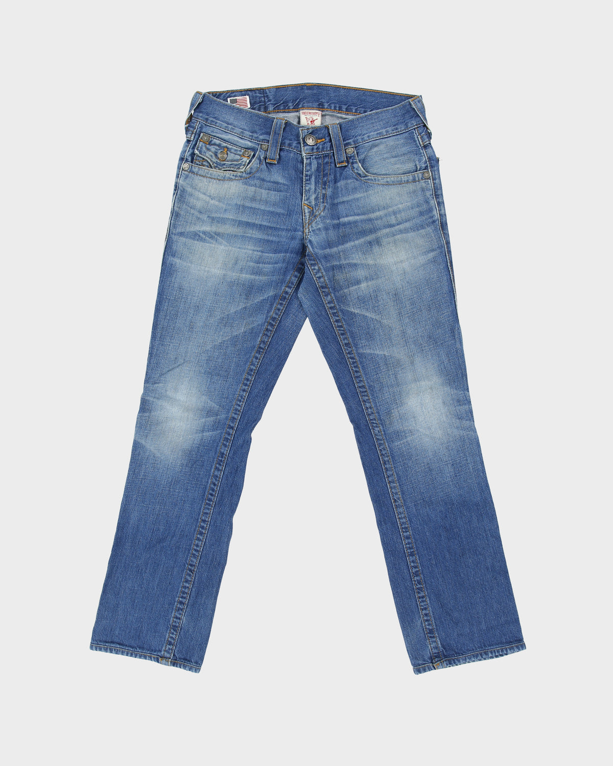 Vintage Y2K 00s True Religion Low Rise Made In USA Flap Pocket Slim Straight Leg Jeans - W30 L30