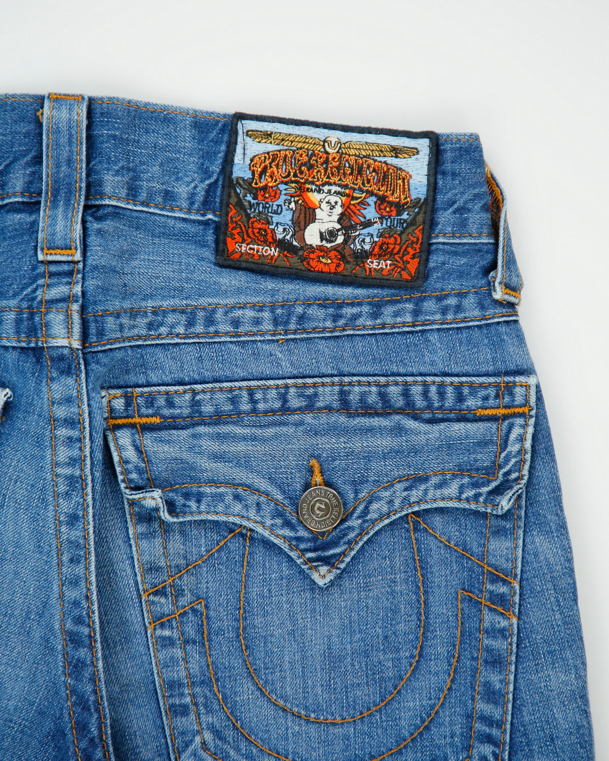 Vintage Y2K 00s True Religion Low Rise Made In USA Flap Pocket Slim Straight Leg Jeans - W30 L30