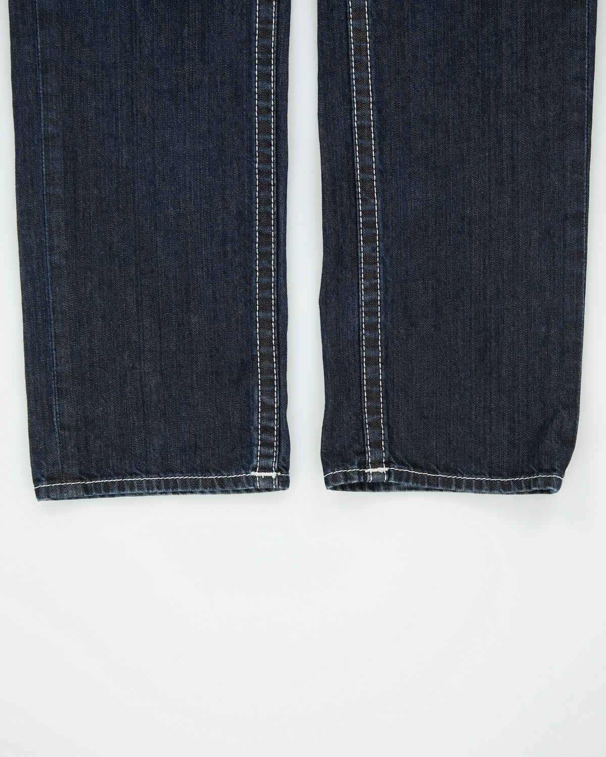 Vintage Y2K 00s True Religion Low Rise Contrast Stitch Raw Denim Made In USA Checker Flap Pocket Slim Fit Jeans - W33 L34