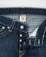 Vintage Y2K 00s True Religion Low Rise Contrast Stitch Raw Denim Made In USA Checker Flap Pocket Slim Fit Jeans - W33 L34