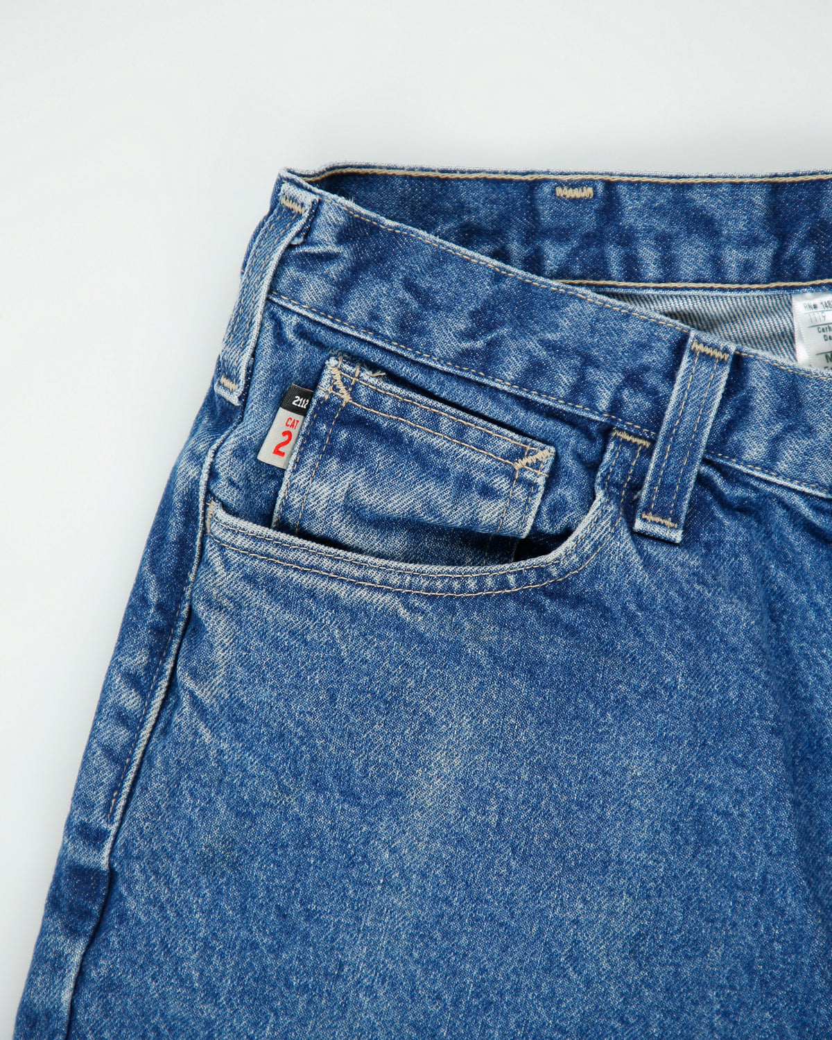 Vintage Carhartt FR 14.75oz Mid Rise Midstone Denim Relaxed Fit Straight Leg Work Jeans - W35 L34