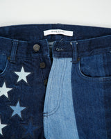 F/W 2016 Givenchy 'Multi Stars &amp; Stripes' Mid Rise Embroidered Patchwork Denim Skinny Fit Jeans - W30 L34