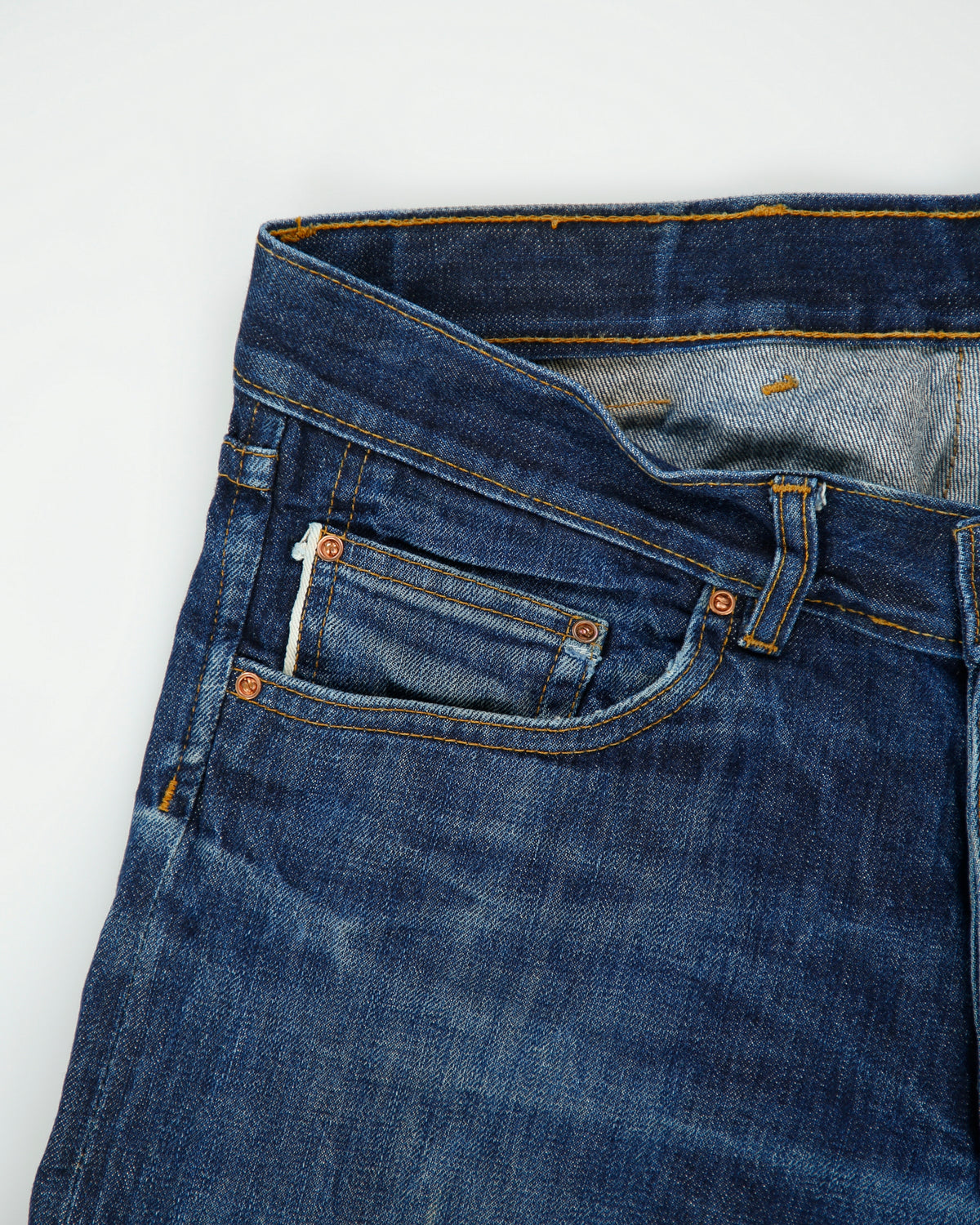 Vintage Maple Leaf Mid Rise Selvedge Indigo Denim Made In America Straight Leg Jeans - W32 L32
