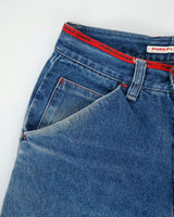 Vintage 1990s Pure Playaz Heavyweight Mid Denim Split Knee Baggy Fit Tapered Wide Leg Jeans - W32 L32