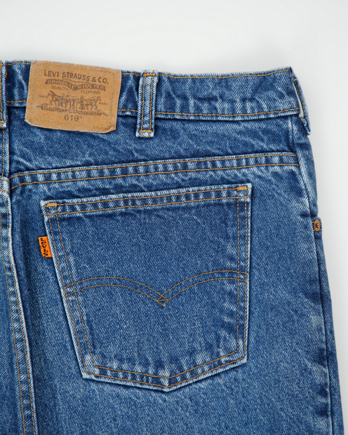 Vintage 1994 Levi's 619 Orange Tab High Rise Made In America Tapered Straight Leg Denim Jeans - W32 L26