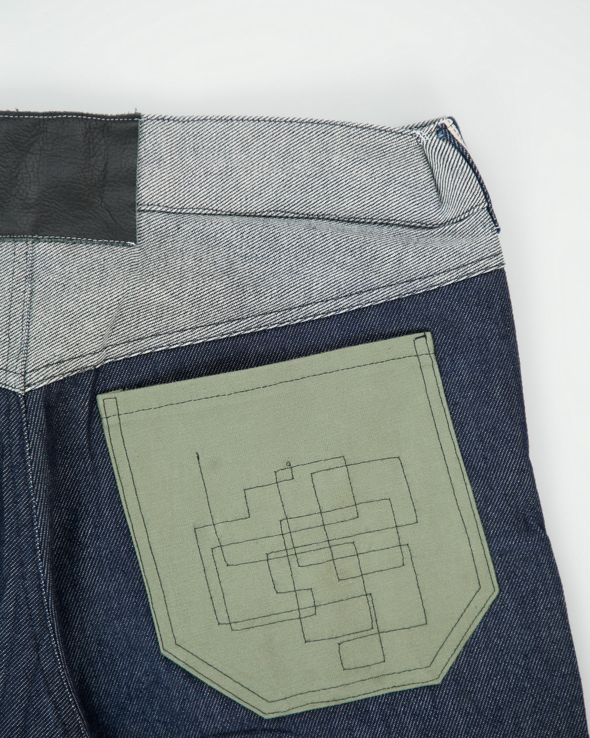 Vintage Custom Made In USA Raw Japanese Selvedge Denim Mid Rise Flap Pocket Wide Leg Jeans - W30 L31
