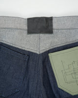 Vintage Custom Made In USA Raw Japanese Selvedge Denim Mid Rise Flap Pocket Wide Leg Jeans - W30 L31