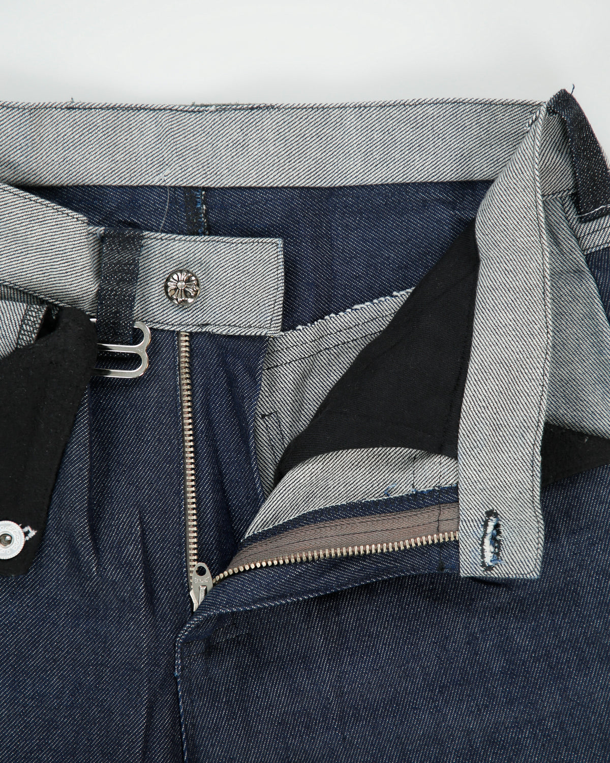 Vintage Custom Made In USA Raw Japanese Selvedge Denim Mid Rise Flap Pocket Wide Leg Jeans - W30 L31