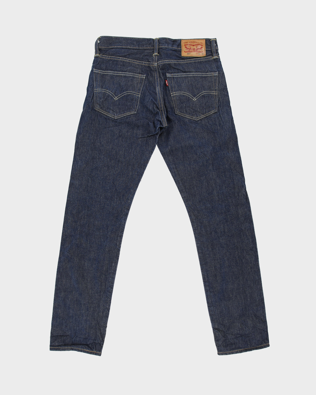 DS Vintage Levi's 511 Red Line Mid Rise Raw Indigo Ridged Selvedge Denim Slim Fit Jeans - W31 L32