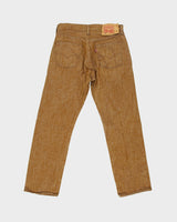 DS Vintage Levi's 501 Red Batwing Tan Mid Rise White Oak Cone Denim Straight Leg Jeans - W31 L30