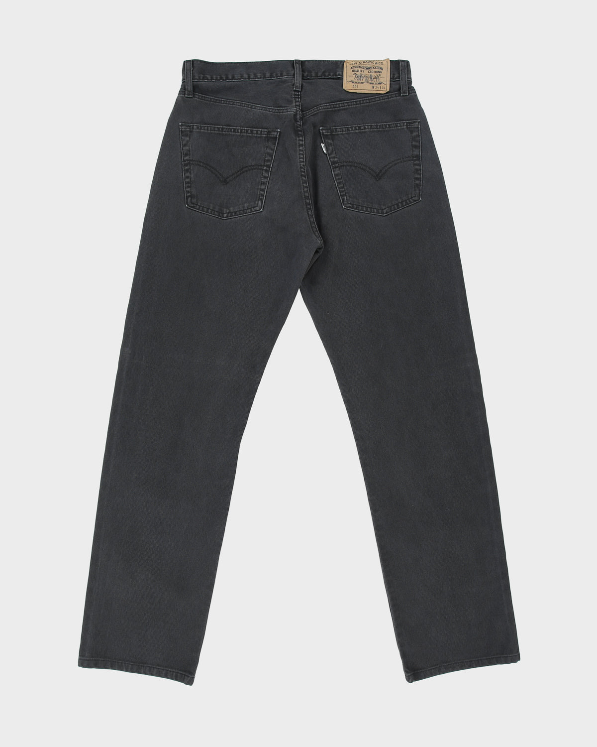 Vintage 1997 Levi's 551 White Tab Black Denim Relaxed Straight Leg Jeans - W32 L32