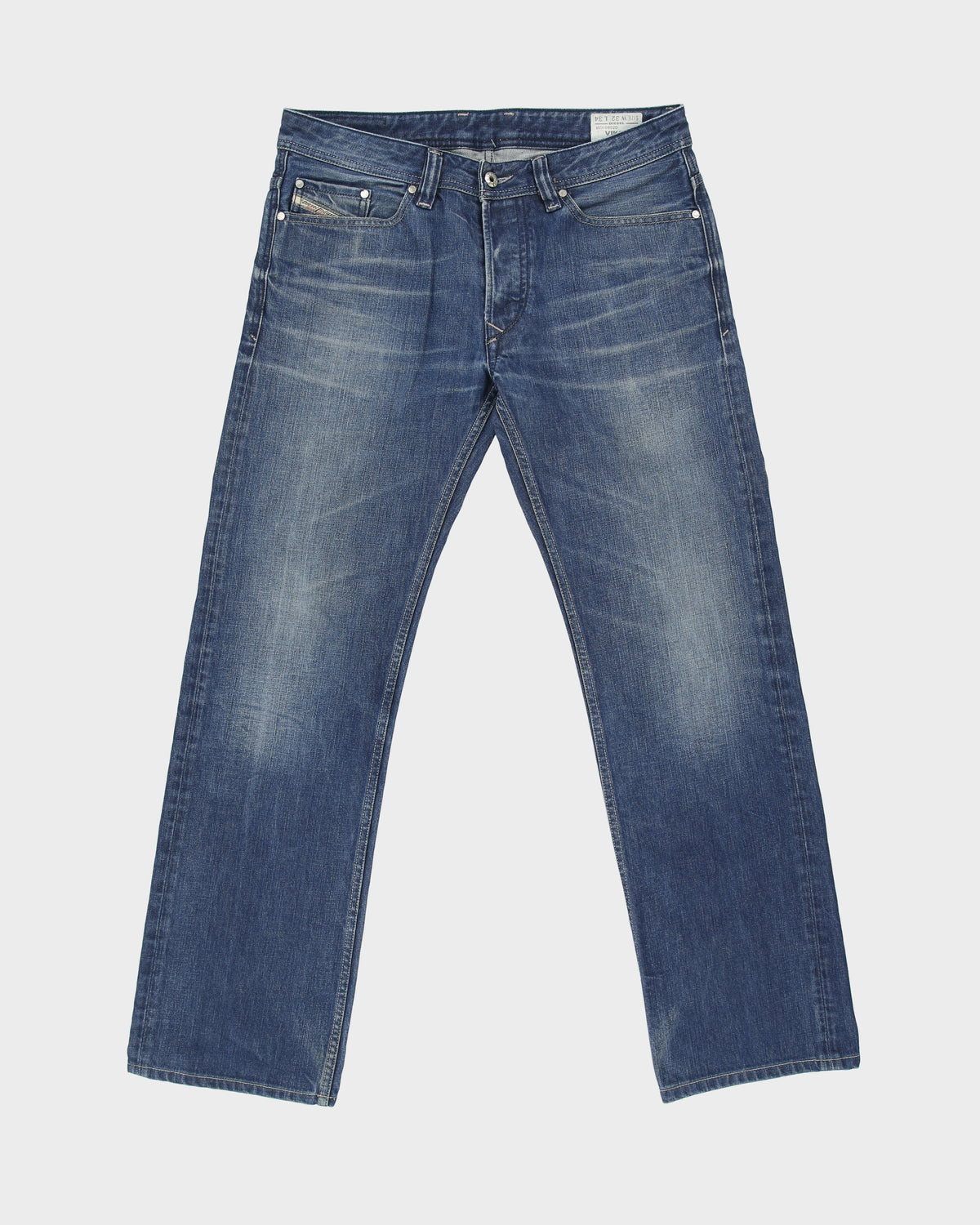 Vintage Y2K Diesel Viker Low Rise Ridged Stone Wash Denim Straight Leg Jeans - W32 L32