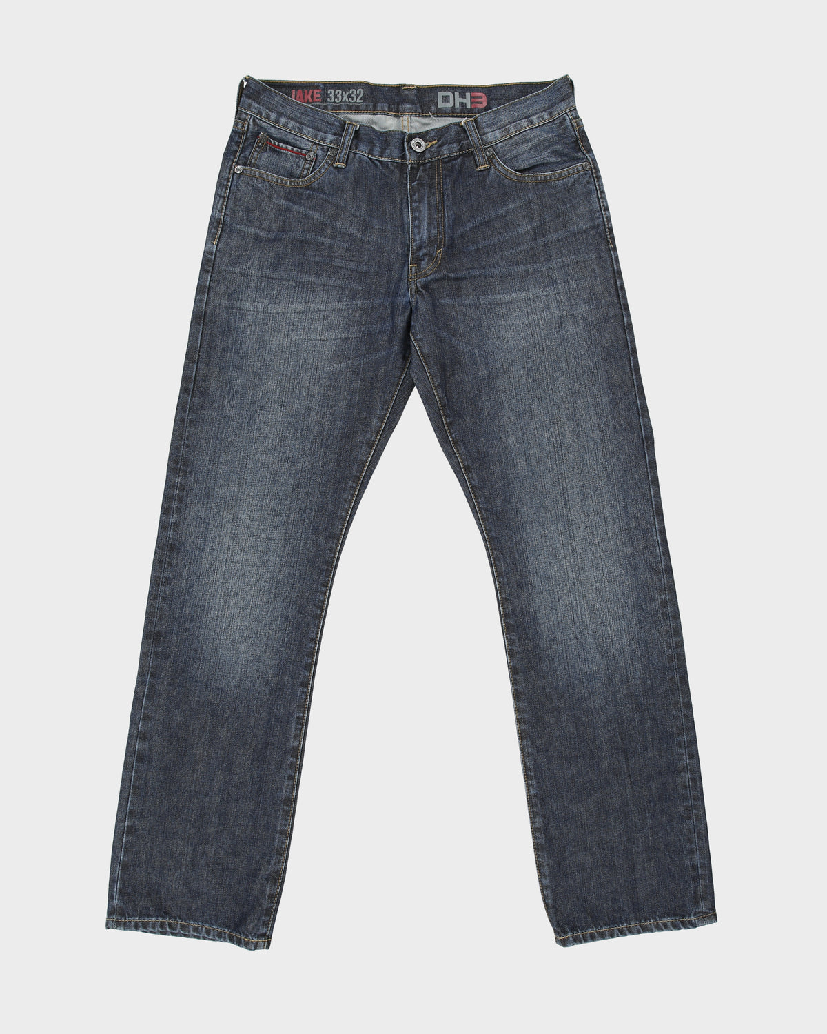 Vintage Y2K DH3 Jake Low Rise Indigo Rope Dyed Selvedge Denim Straight Leg Jeans - W32 L32