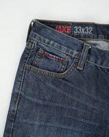 Vintage Y2K DH3 Jake Low Rise Indigo Rope Dyed Selvedge Denim Straight Leg Jeans - W32 L32