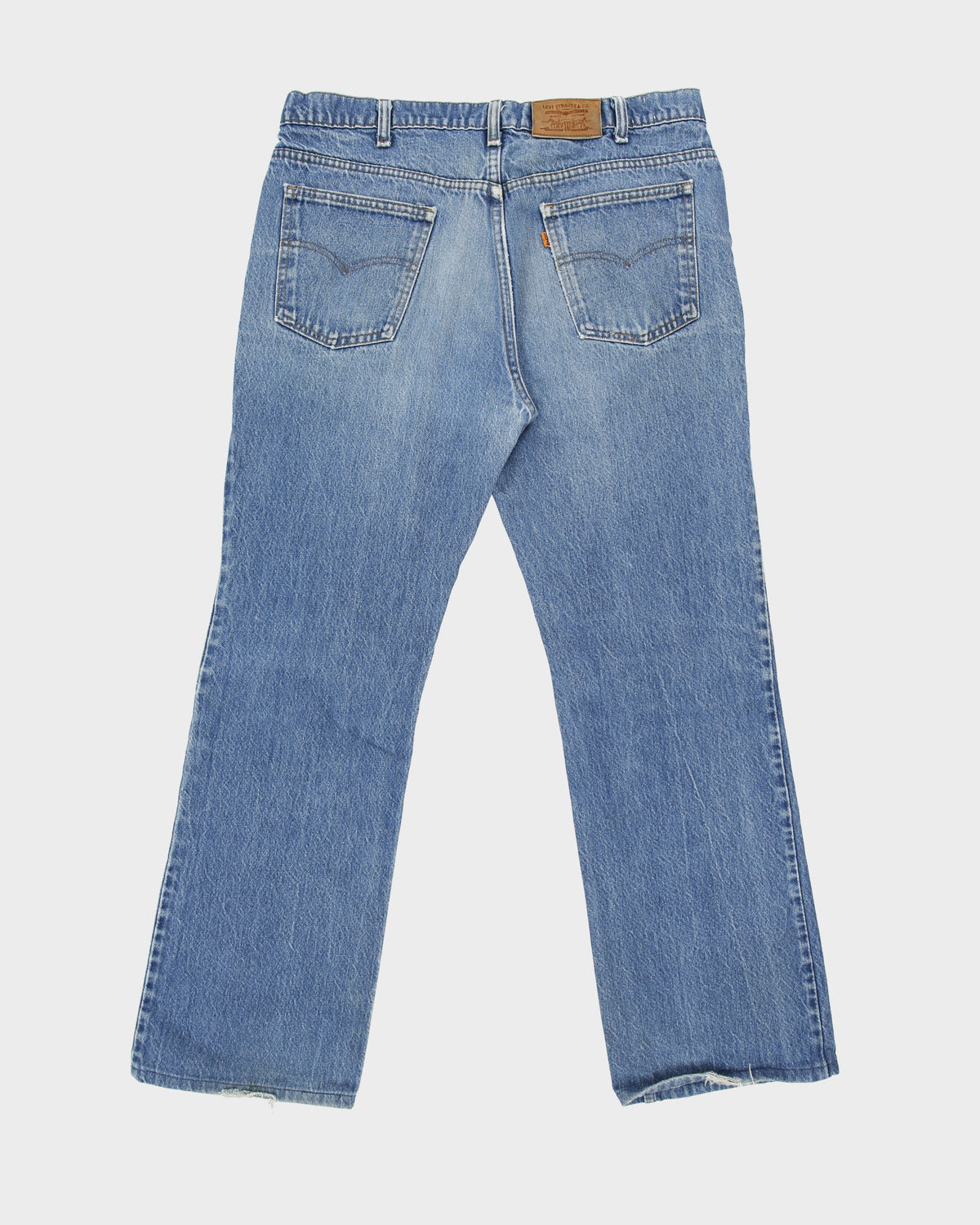 Vintage 1982 Levi's Orange Tab Made In USA Leather Patch Mid Rise Relaxed Straight Leg Denim Jeans - W36 L31