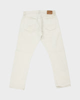 Rogue Territory RGT Cream Mid Rise Made in LA USA Silveridge Japanese Selvedge Denim Slim Straight Leg Jeans - W33 L30