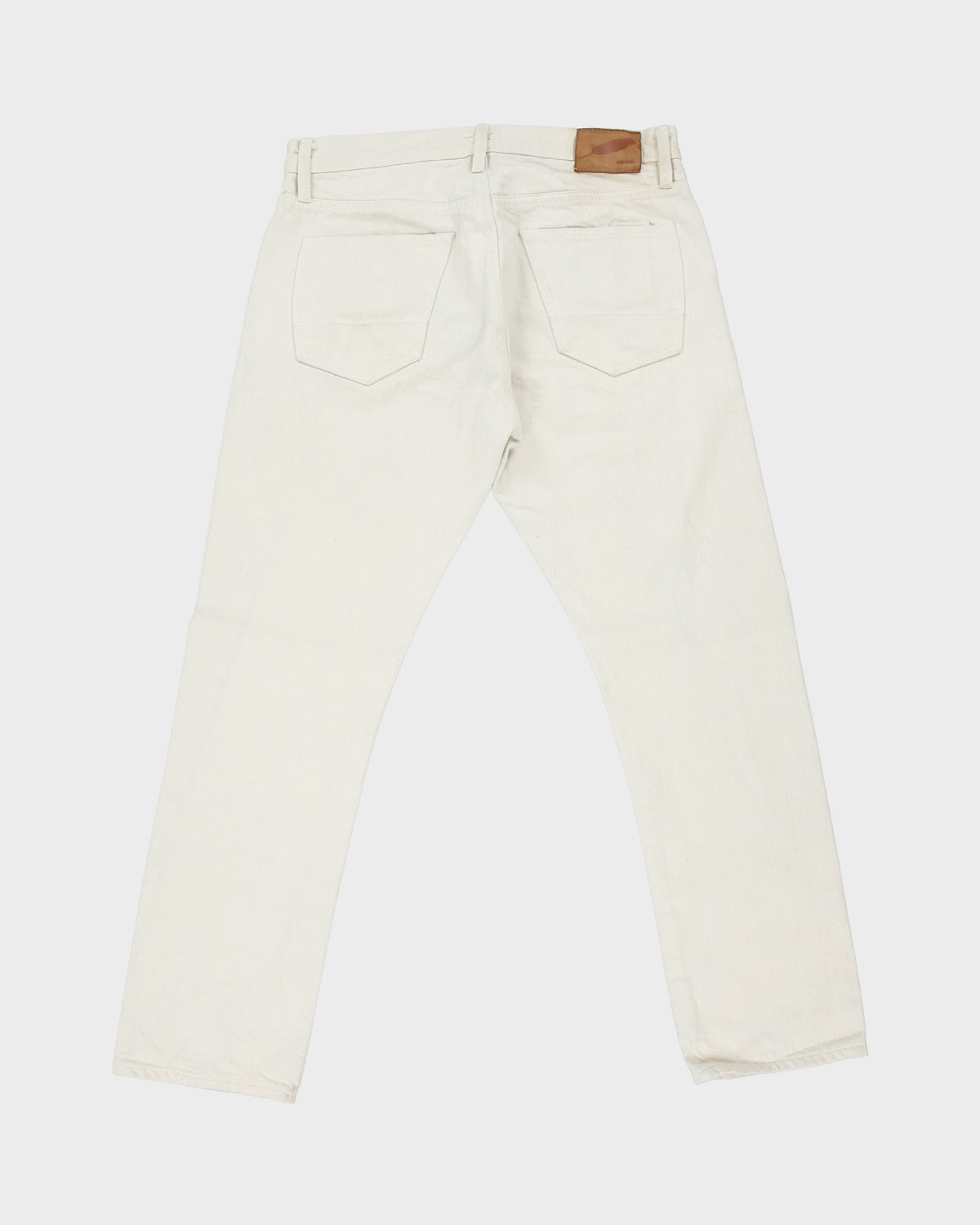 Rogue Territory RGT Cream Mid Rise Made in LA USA Silveridge Japanese Selvedge Denim Slim Straight Leg Jeans - W33 L30