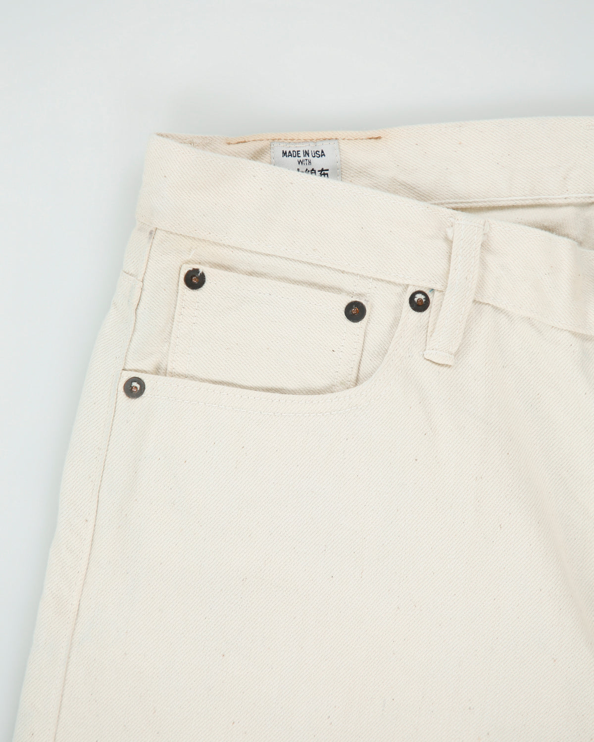 Rogue Territory RGT Cream Mid Rise Made in LA USA Silveridge Japanese Selvedge Denim Slim Straight Leg Jeans - W33 L30